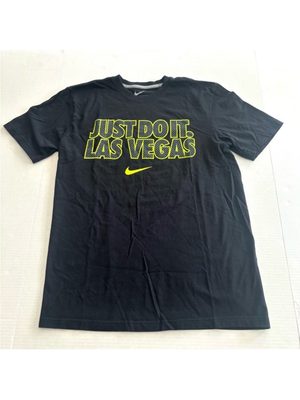 Nike JUST DO IT LAS VEGAS‎ Tshirt Black Neon Green 100% Cotton Men’s Size M NWOT